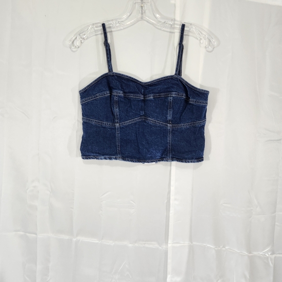 Universal Thread Tops - Universal Thread Size Medium Denim Blue Crop Top